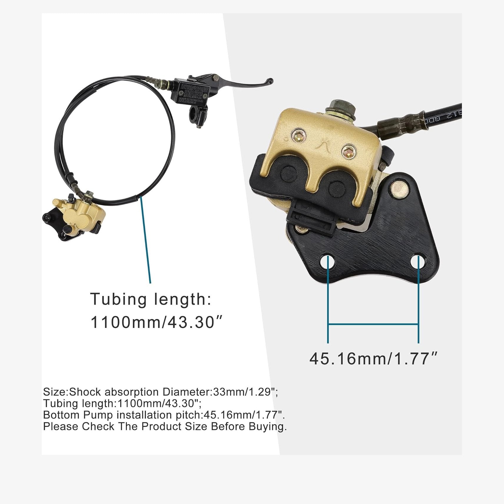 GOOFIT Front Disc Brake Master Cylinder Caliper Assembly for Chinese 50cc 70cc 90cc 110cc 125cc Dirt Bike Pit Bike