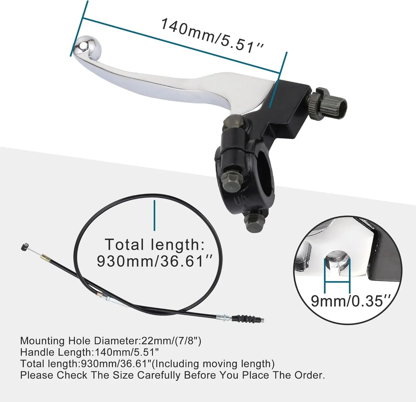 Left Clutch Lever with Cable for CRF, XR, SSR 50cc-125cc Dirt Pit Bike - goofitmoto