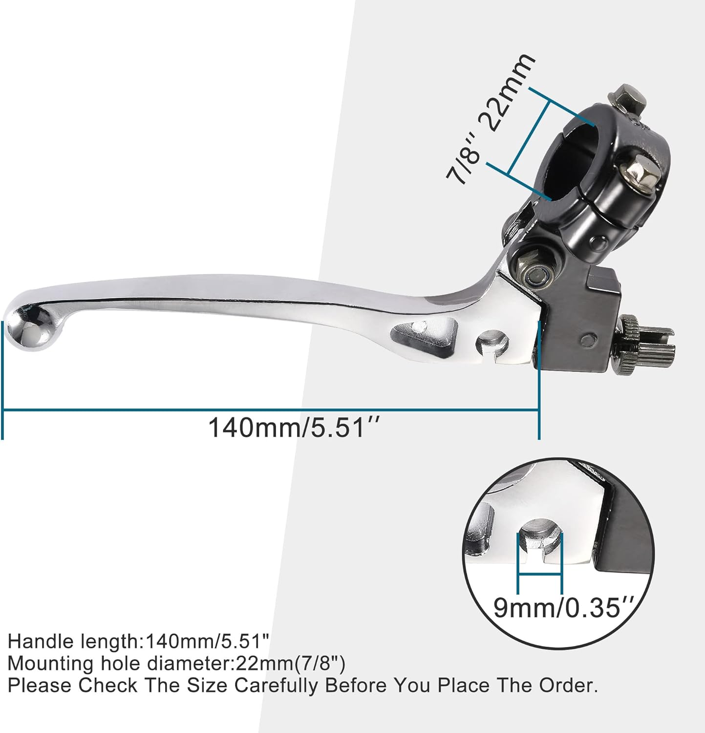 GOOFIT Universal 7/8'' Handlebar Left Clutch Lever Replacement for 50cc 70cc 90cc 110 cc 125cc SSR Apollo Chinese Dirt Bikes Pit Bike Silver