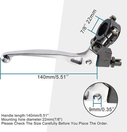 GOOFIT Universal 7/8'' Handlebar Left Clutch Lever Replacement for 50cc 70cc 90cc 110 cc 125cc SSR Apollo Chinese Dirt Bikes Pit Bike Silver