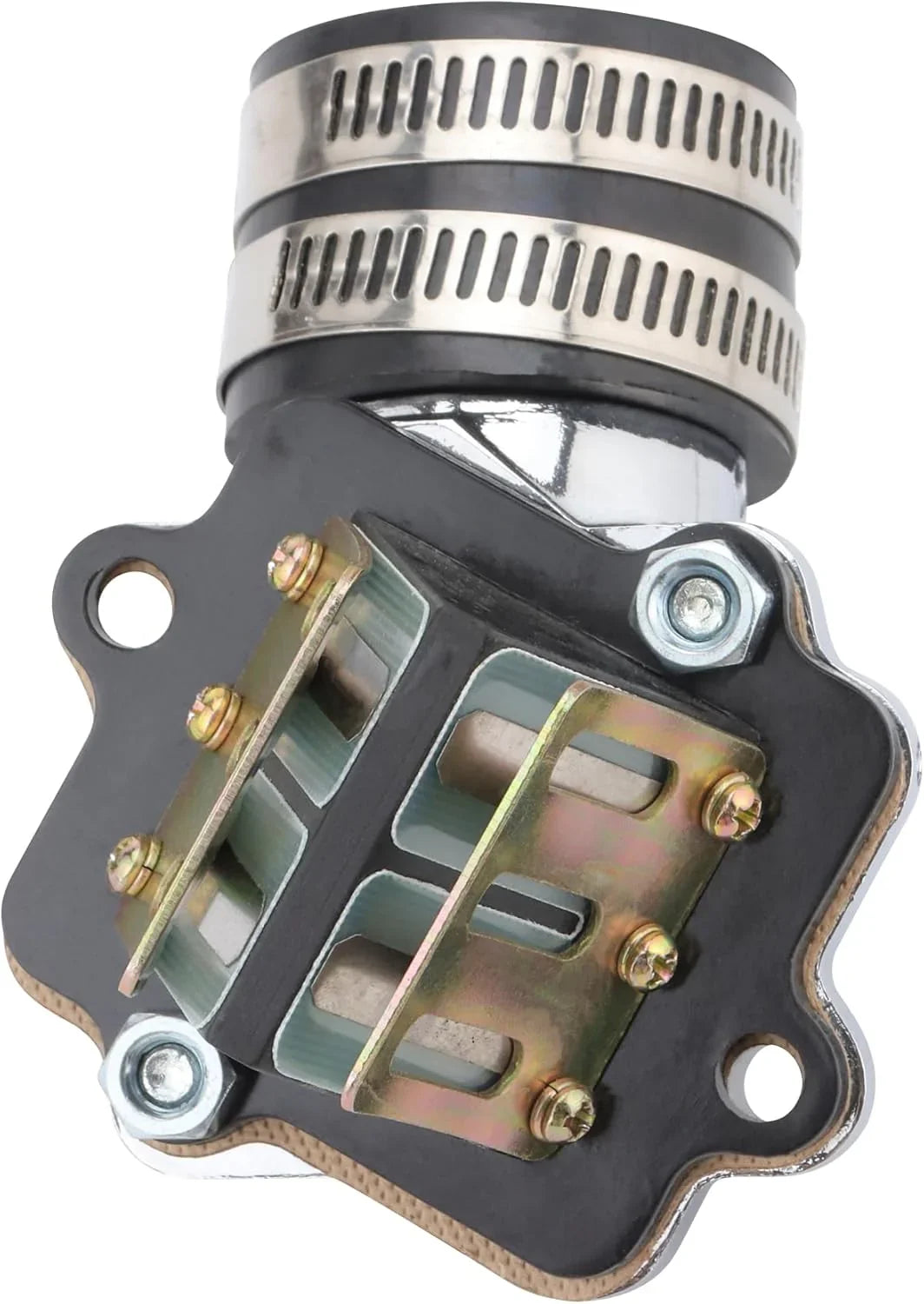 Intake Manifold & Reed Valve Set for 2-Stroke 50cc 90cc Minarelli 1E40QMB Engine - goofitmoto