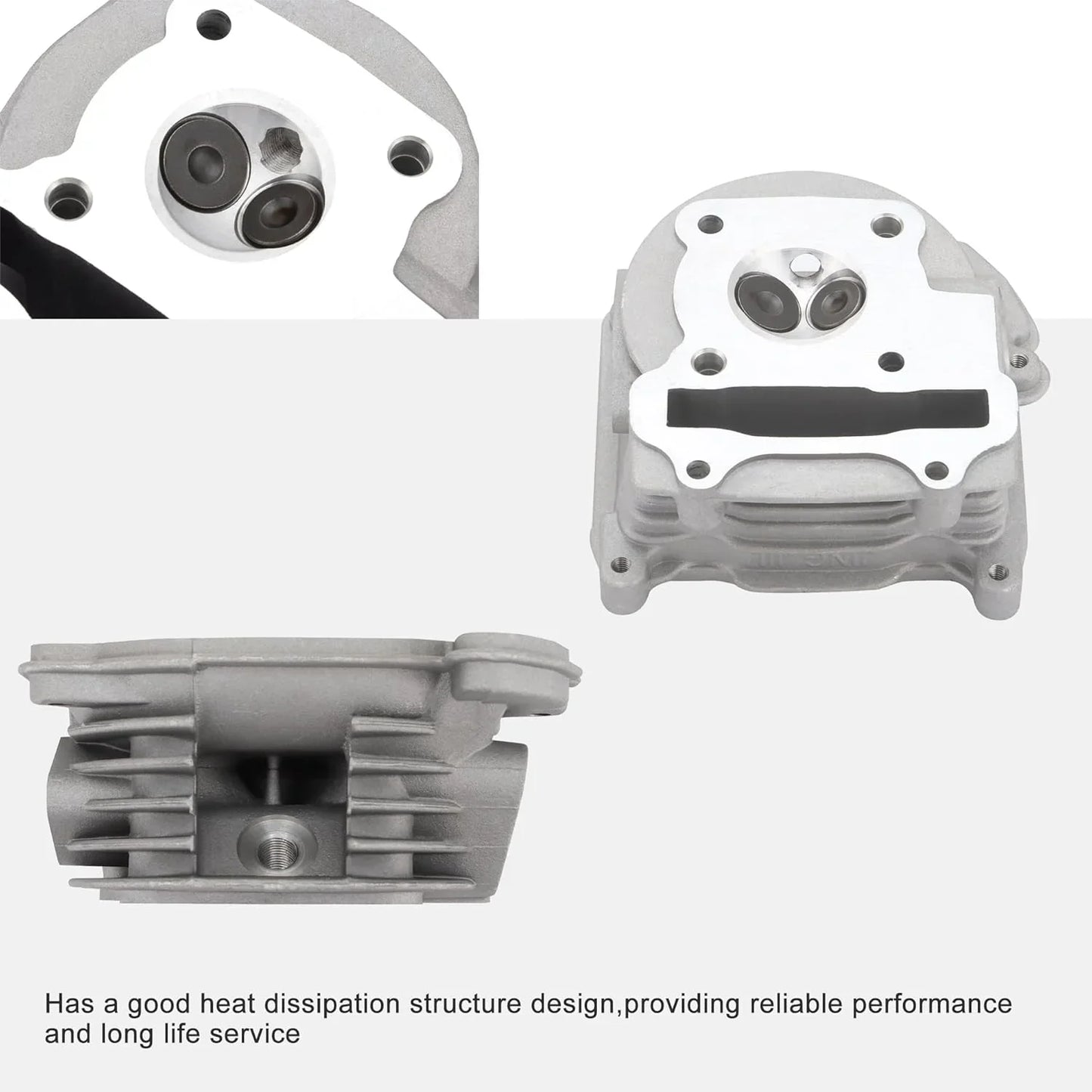 39mm Cylinder Head with 64mm Valves for GY6 50cc 139QMB 4-Stroke Scooter ATV - goofitmoto
