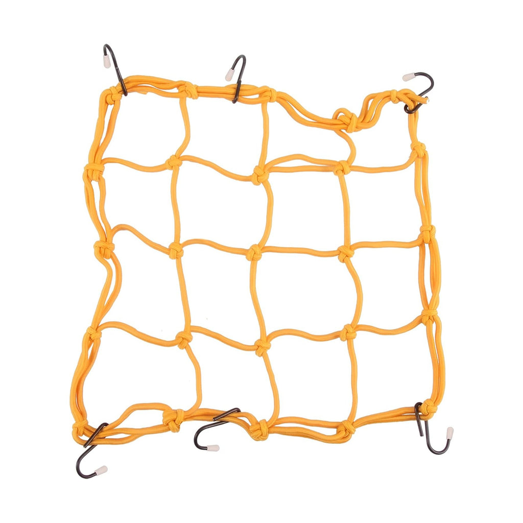 GOOFIT 12" x 12" Elasticated Bungee Luggage Cargo Net with Hooks Hold Down for Motorcycles Motorbike ATVs Bikes Cars Trucks (Yellow)