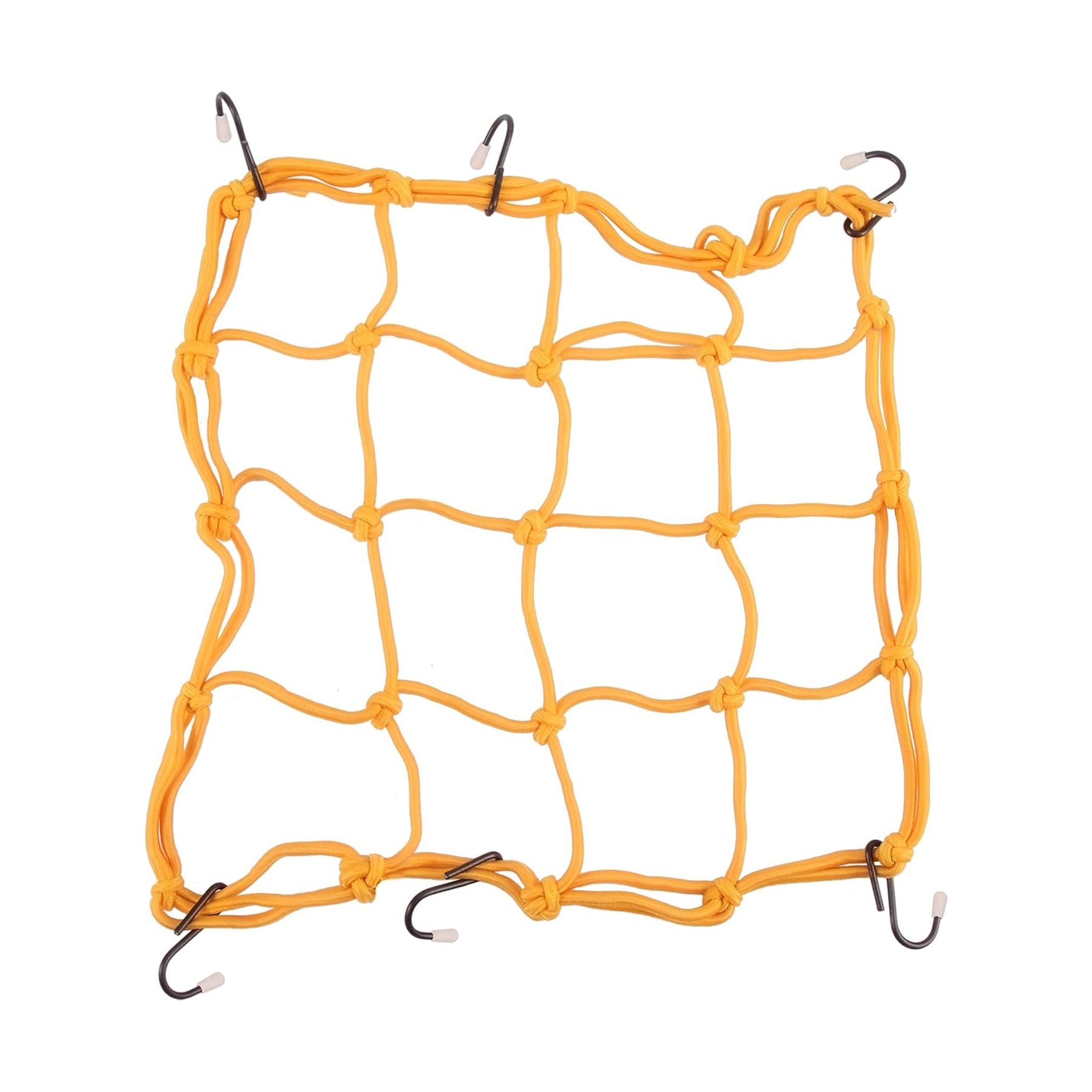 GOOFIT 12" x 12" Elasticated Bungee Luggage Cargo Net with Hooks Hold Down for Motorcycles Motorbike ATVs Bikes Cars Trucks (Yellow)