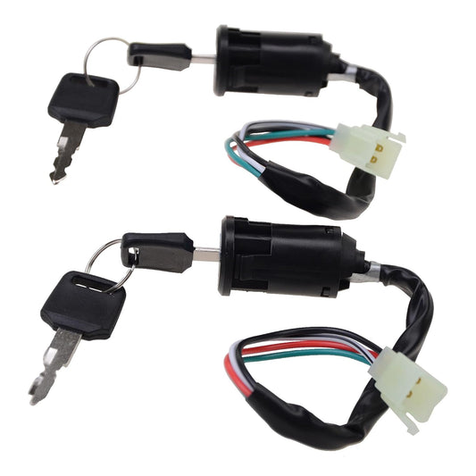 GOOFIT 4Pin Ignition Key Switch Set for Chinese Made 50cc 70cc 90cc 110cc 125cc 150cc 250cc ATV Dirt Bike Pocket Bike Quad Pack of 2