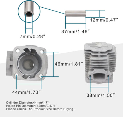 44mm Big Bore Cylinder Kit with Ignition Coil & Spark Plug for 2-Stroke 47cc 49cc Mini Quad - goofitmoto