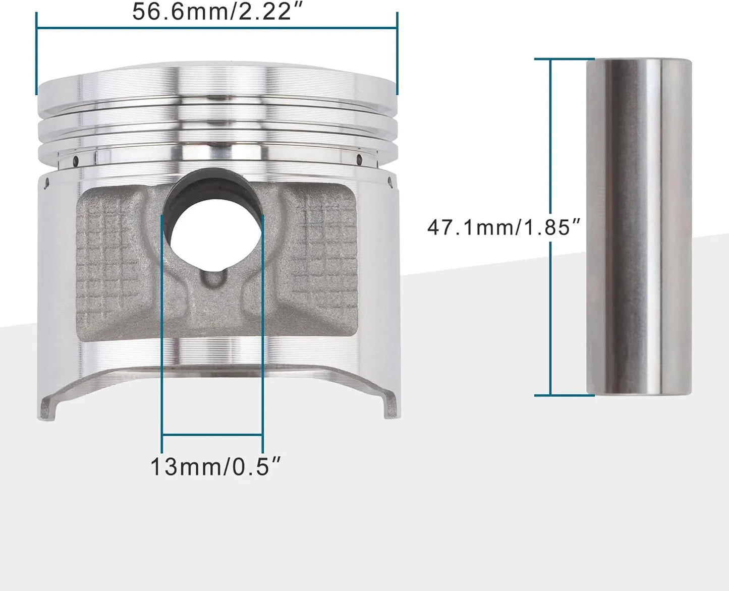 56.5mm Piston Assembly Kit for CG125 125cc Vertical Engine - goofitmoto