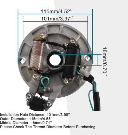GOOFIT 2 Coil Magneto Stator for 50cc 70cc 90cc 110cc 125cc Taotao Kazuma SSR Kick Start Dirt Bike ATV