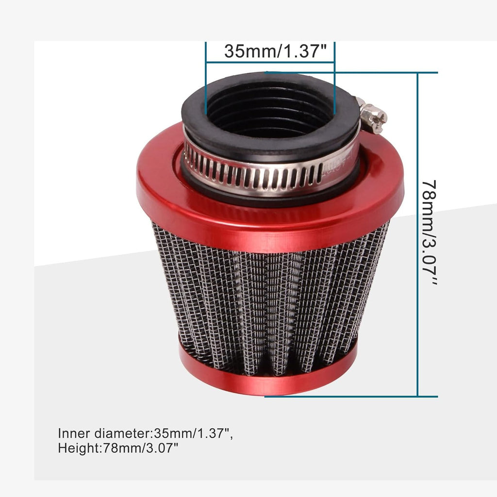 GOOFIT 35mm Motorcycle Red Air Filter for 50cc 70cc 90cc 110cc 125cc XR50 CRF50 ATV Quad Go Kart Pit Dirt Bike 4 Wheeler Parts