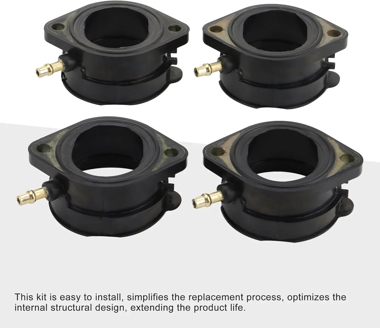 45mm Carburetor Intake Manifold Pipe Set (4pcs) for Kawasaki ZX-11, ZZ-R1100, ZZ-R1200 | OEM 16065-1210 - goofitmoto