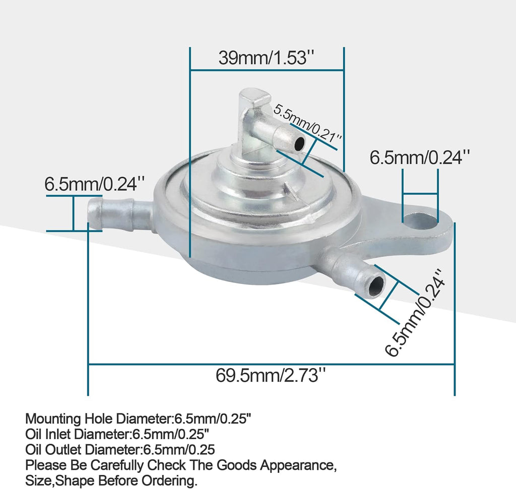 GOOFIT Fuel Pump Valve Vacuum Petcock Replacement for GY6 50cc 125cc 150cc Roketa Sunl Taotao Chinese ATV Scooter Go Kart