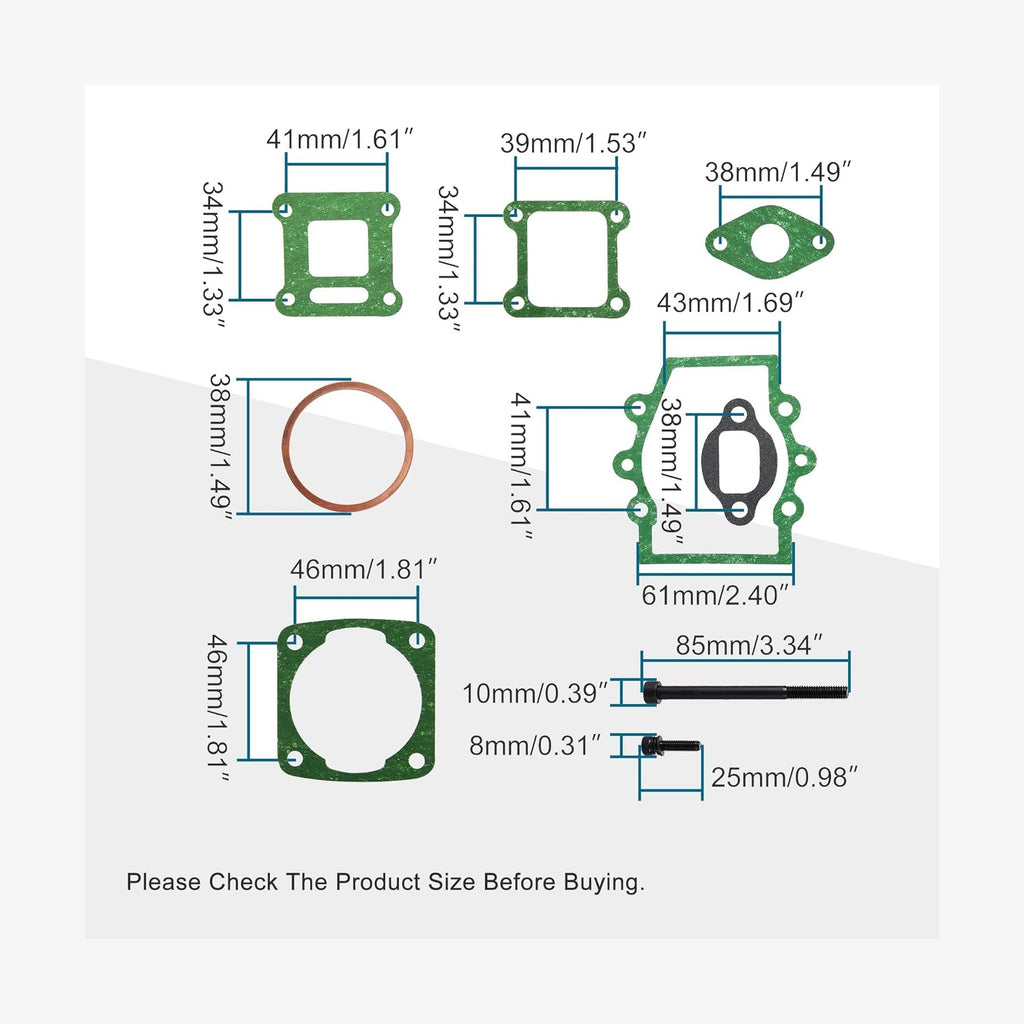 GOOFIT 13mm Carburetor Gasket Set for 2-stroke 47cc 49cc Pocket Bike