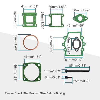 GOOFIT 13mm Carburetor Gasket Set for 2-stroke 47cc 49cc Pocket Bike