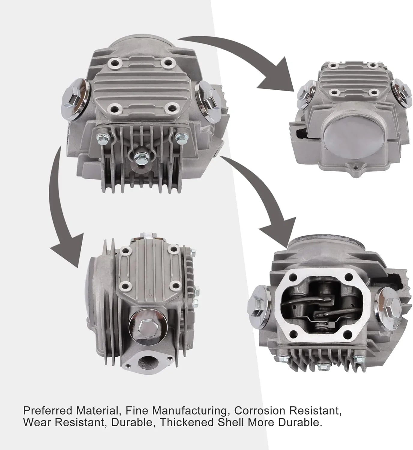 52.4mm Completed Cylinder Head Assembly for 4-Stroke 110cc TaoTao Coolster ATV Dirt Bike - goofitmoto
