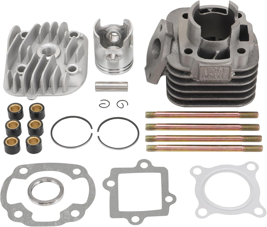 GOOFIT Cylinder Kit with 10mm Piston Replacement for Jog Zuma Vino 2 Stroke 50cc Scooter Minarelli 1E40QMB Engine