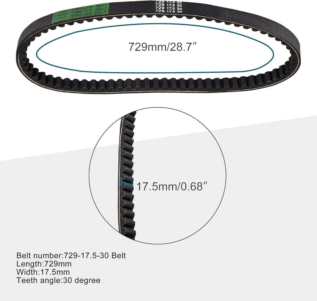 GOOFIT Gates Belt 729-17.5-30 Replacement for GY6 49cc 50cc 139QMB 139QMA Engine Chinese Scooter Moped ATV Go Kart