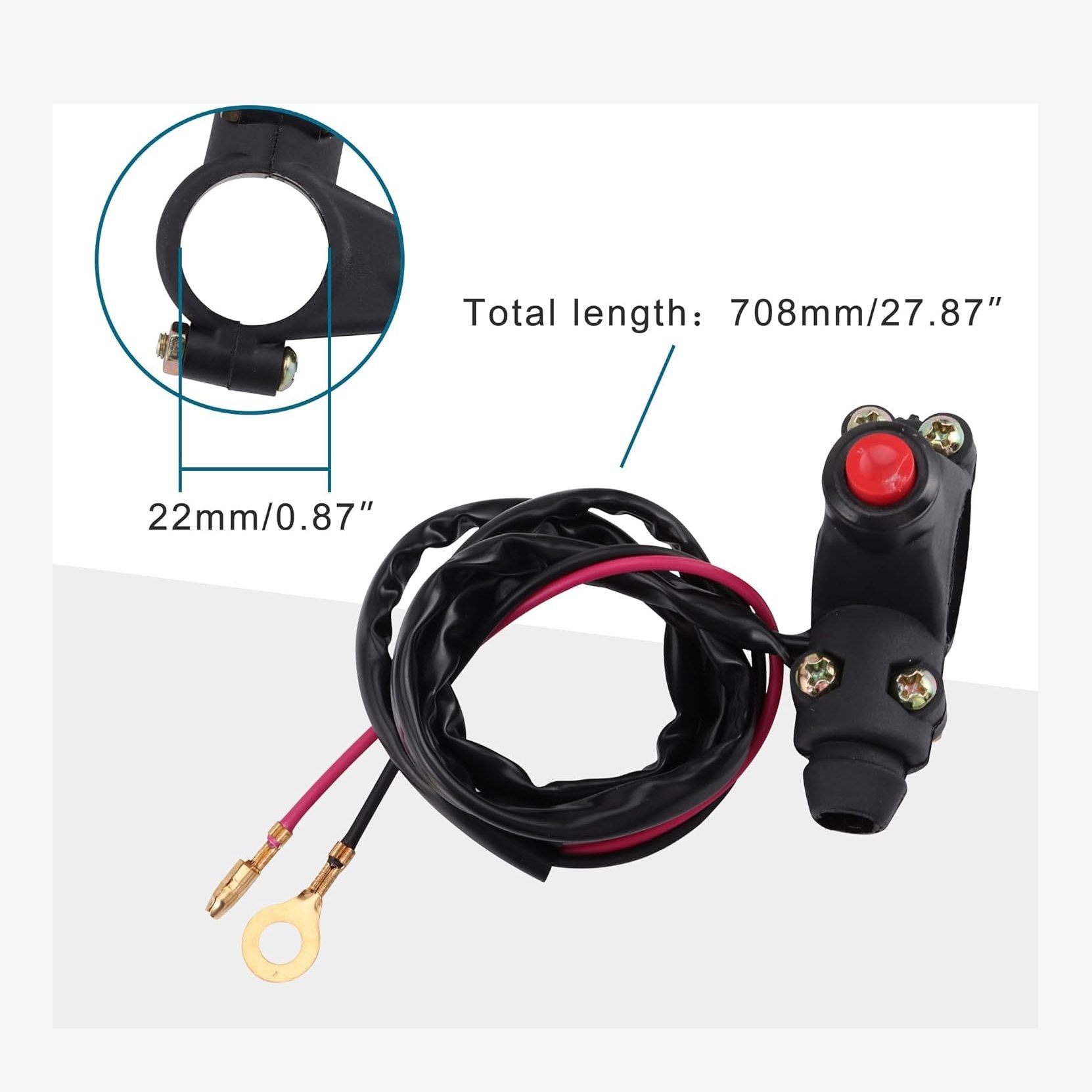 GOOFIT 7/8" 22mm Handlebar 2 Wire Tether Kill Switch Replacement for 110cc 125cc Beach buggy Dirt Pit Bike ATV 4 Wheeler Quad