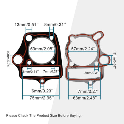 52.4mm Cylinder Head Gasket Set for 110cc 4-Stroke ATV, Go Kart, and Pit Bike - goofitmoto