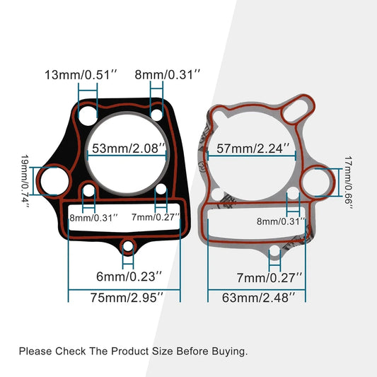 52.4mm Cylinder Head Gasket Set for 110cc 4-Stroke ATV, Go Kart, and Pit Bike - goofitmoto