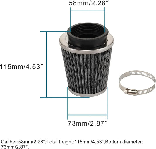 58mm Cone Air Filter for ATV Scooter Dirt Pit Bike Motorcycle - goofitmoto
