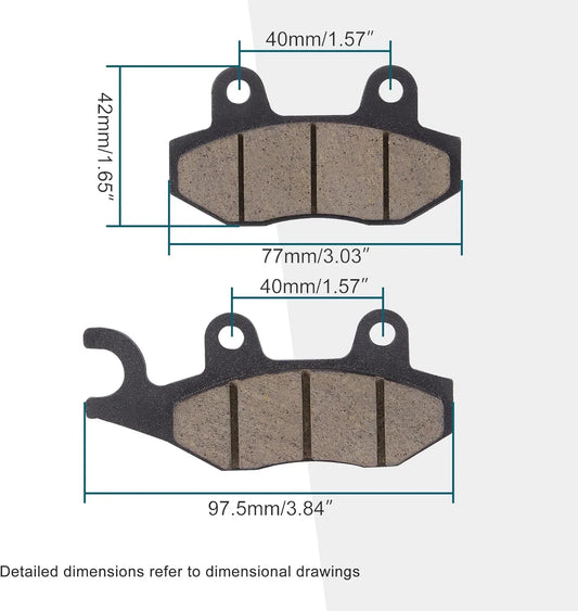 Brake Pad Set for 50cc–250cc ATV Dirt Bike Scooter 77–97mm Copper Pads - goofitmoto
