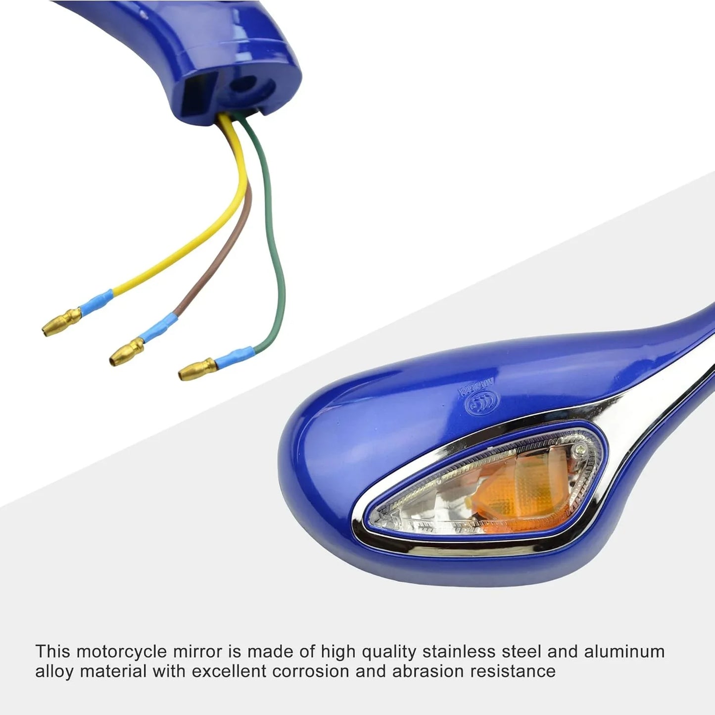 Integrated LED Turn Signal Rear View Mirrors (8mm) for GY6 50cc-250cc Scooter Moped - goofitmoto