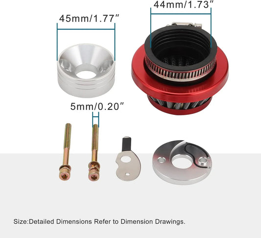 Red Air Filter Stack Choke Kit for 2-Stroke 23cc - 49cc MOTOVOX MVS10 Pocket Bike ATV - goofitmoto