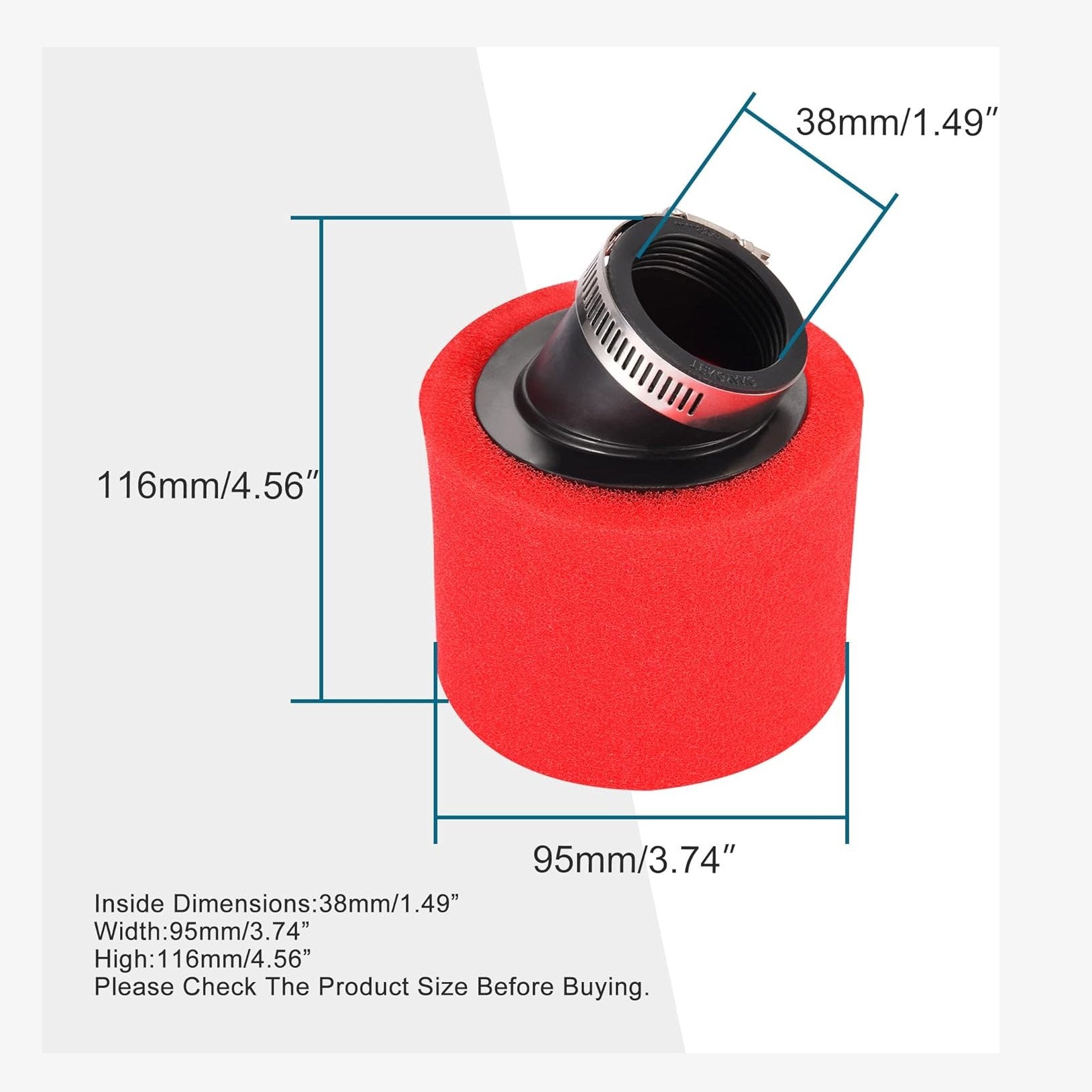 GOOFIT 38mm Bent Angled Foam Air Filter Pod for PIT Quad Dirt Bike ATV Buggy