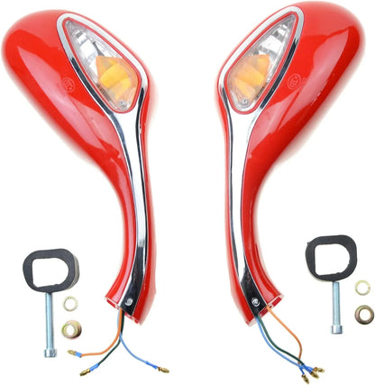 Integrated LED Turn Signal Rear View Mirrors (8mm) for GY6 50cc-250cc Scooter Moped - goofitmoto
