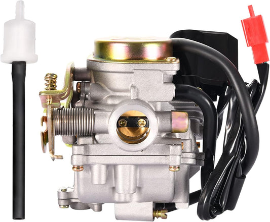 GOOFIT PD18 18mm Carburetor for 4 Stroke GY6 49cc 50cc Chinese Scooter 139QMB Moped Replacement for Taotao Kymco Scooter Jonway Baja