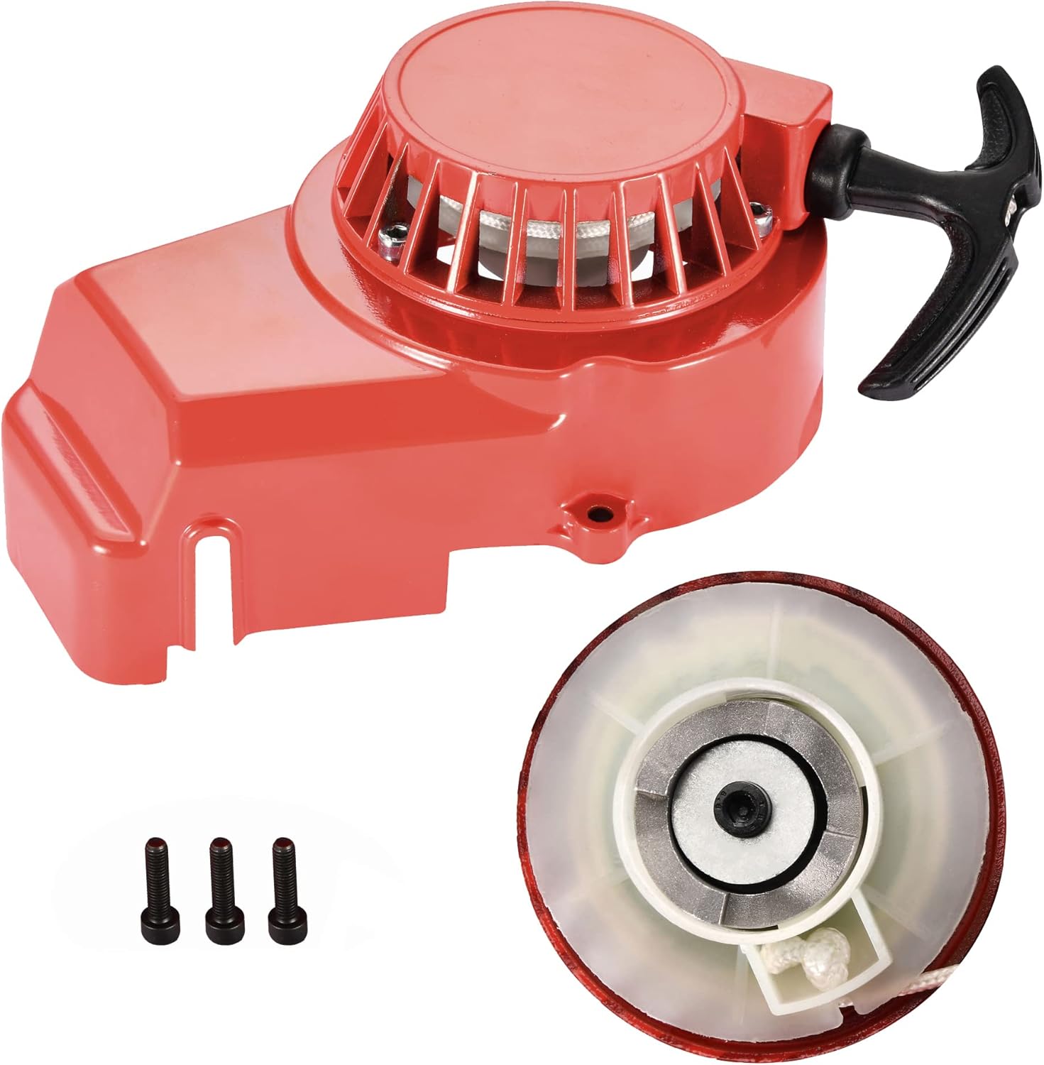 GOOFIT Alloy Pull Start Recoil Starter for 2 Stroke 47cc 49cc Pocket Dirt Bike Mini ATV Red