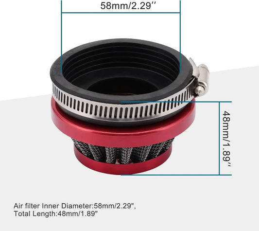 58mm Air Filter for 47cc 49cc 2-Stroke Engine Pocket Bike Dirt ATV Mini Moto - goofitmoto