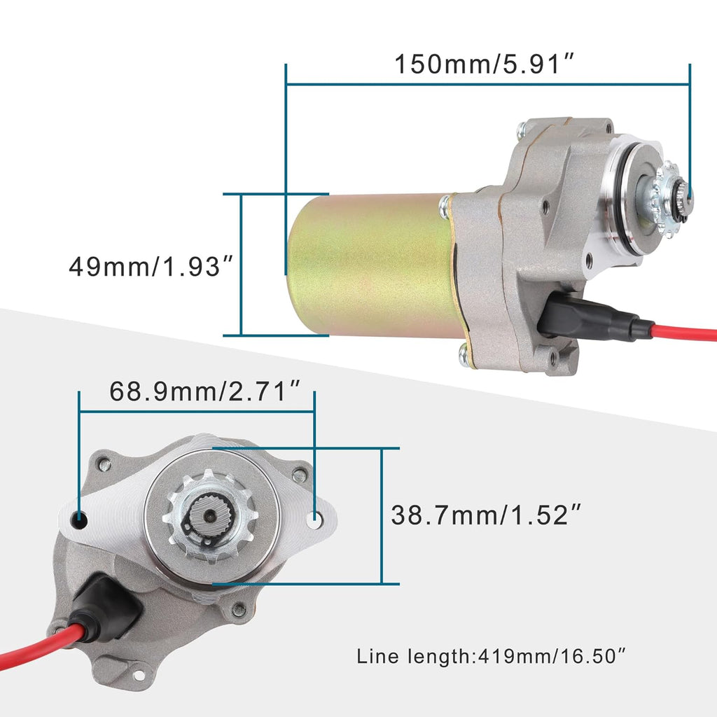 GOOFIT Electric Starter Motor Under for 50cc 70cc 90cc 110cc 125cc Horizontal Engine Chinese ATV Dirt Bike Go Kart