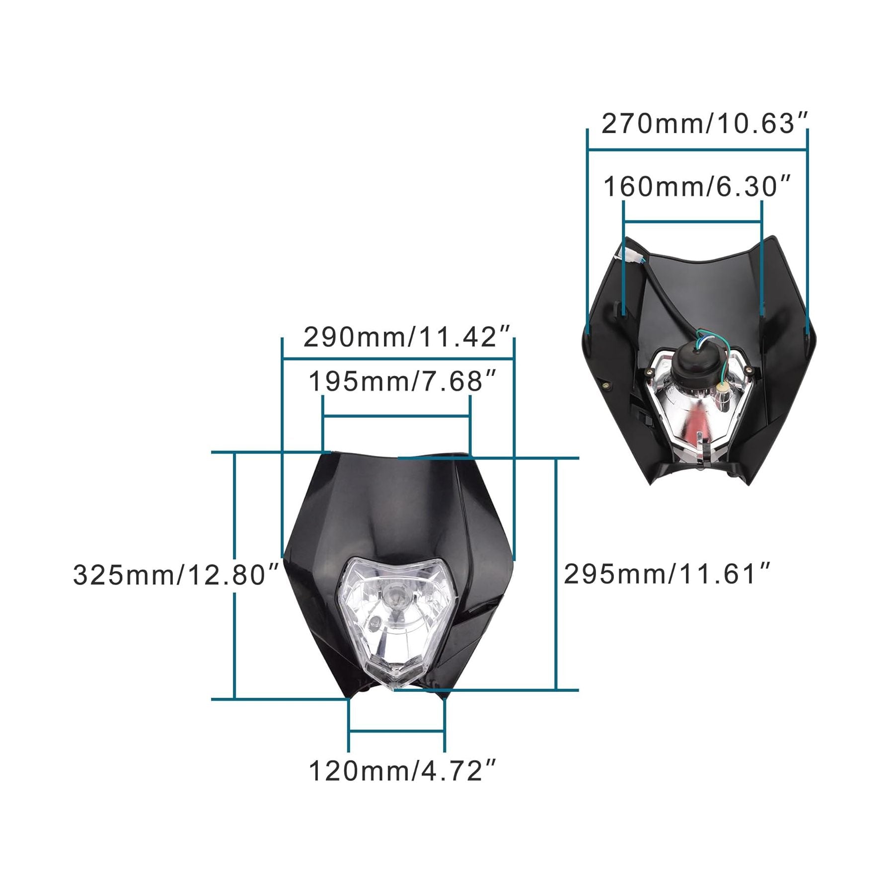 GOOFIT Black 12V 35W Motorcycle Halogen Headlight Indicator Fairing Lampshade for Dirt Bike Motor Pocket Bike