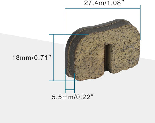 Brake Pad for CT100U CC100X DB30 MMB80 MMB105 MBX10 (27.4×18×5.5mm) - goofitmoto