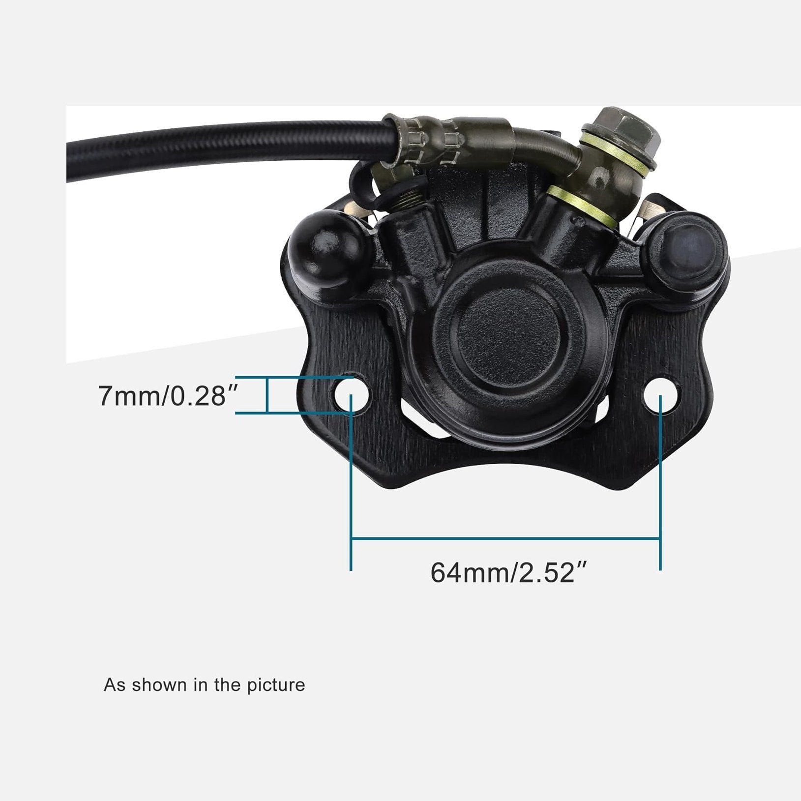 GOOFIT Rear Disc Brake Master Cylinder Hydraulic Caliper Assembly for Chinese 50cc 70cc 90cc 110cc 125cc 200cc 250cc ATV Quad