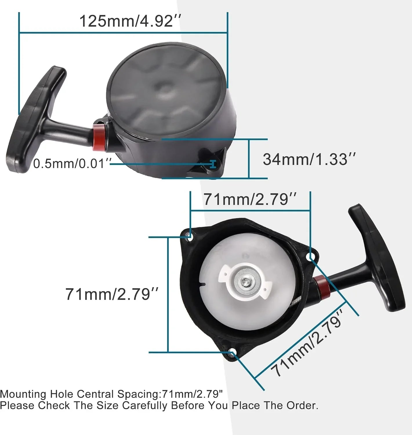 Recoil Pull Starter for 35cc Tanaka BladeZ TC-355 Moby XL Powerkart - 71mm - goofitmoto