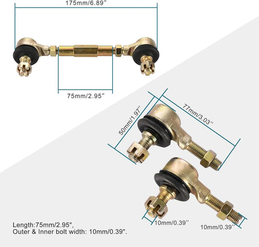 10mm Tie Rod End Ball Joint | High-Strength Steel for 50cc-250cc ATV & Quad - goofitmoto