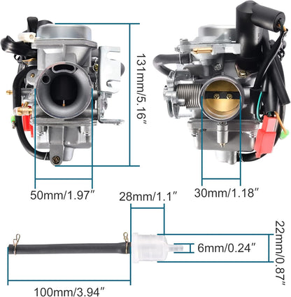 Carburetor 30mm for 250cc Helix CN250, Elite CH250, Baja, Roketa