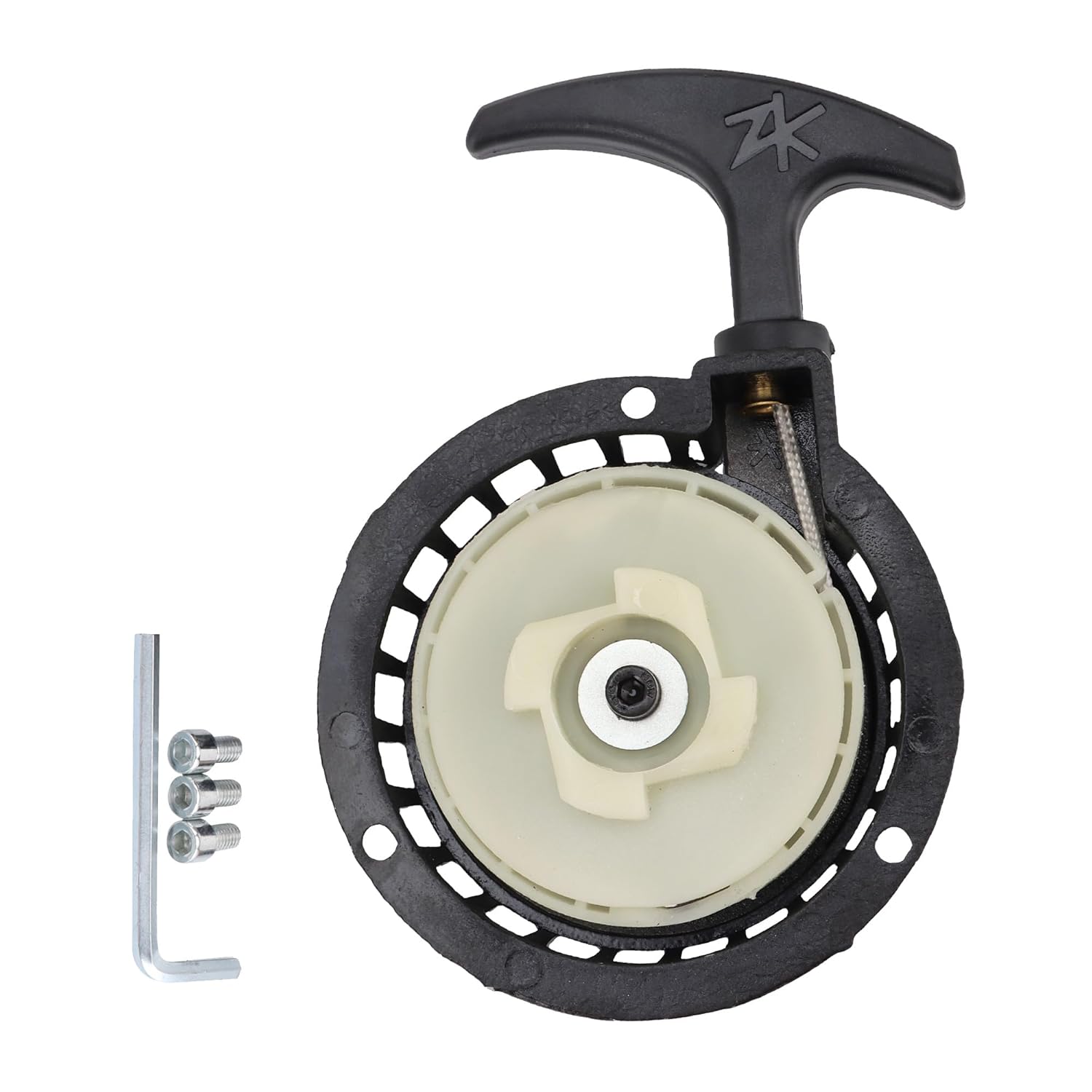 GOOFIT Aluminum Alloy Pull Start Recoil Starter Easy to Pull Replacement for 2 Stroke 49cc Engine Mini ATV Pocket Bike Dirt Bike