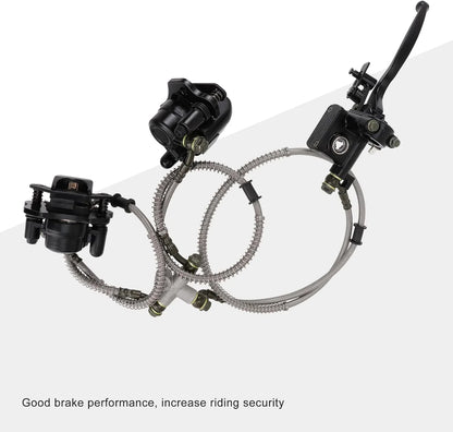 Front Dual Hydraulic Brake Assembly with 35.4" Main Hose for 110cc–250cc ATV Quad & Buggy - goofitmoto