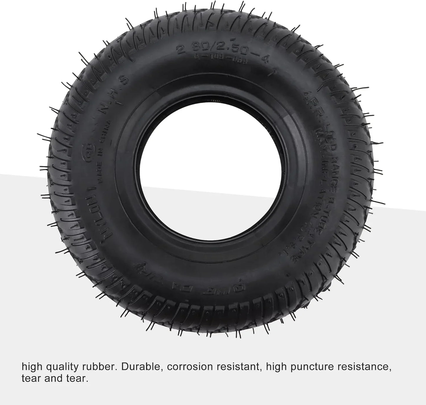 2.80/2.50-4 (8") Premium Pneumatic Tire with TR87 Curved Metal Valve - goofitmoto