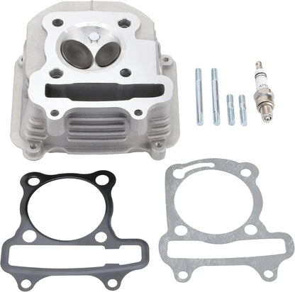 57.4mm Cylinder Head Assembly with Gaskets & Spark Plug for 4-Stroke GY6 150cc 152QMI 157QMJ Engine - goofitmoto