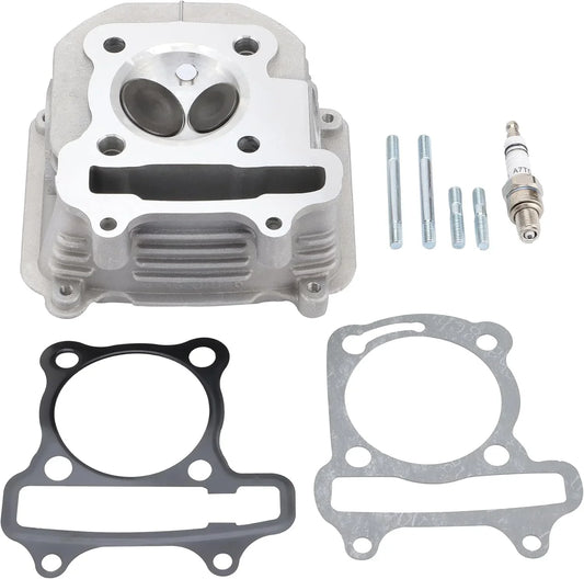 57.4mm Cylinder Head Assembly with Gaskets & Spark Plug for 4-Stroke GY6 150cc 152QMI 157QMJ Engine - goofitmoto