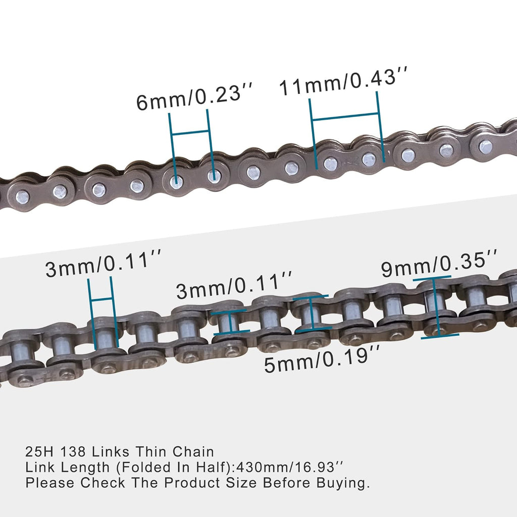 GOOFIT 25H 138 Chain for 2 Stroke 47cc 49cc Pocket Bike Mini Bike Dirt Pit Bike ATV Quad