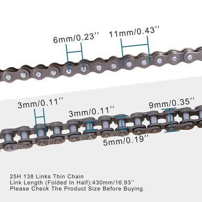 GOOFIT 25H 138 Chain for 2 Stroke 47cc 49cc Pocket Bike Mini Bike Dirt Pit Bike ATV Quad