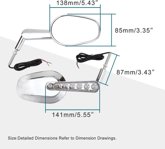 Premium Rear View Side Mirrors for Harley-Davidson V-Rod (2009-2017) & Universal 7/8" Mounts - goofitmoto