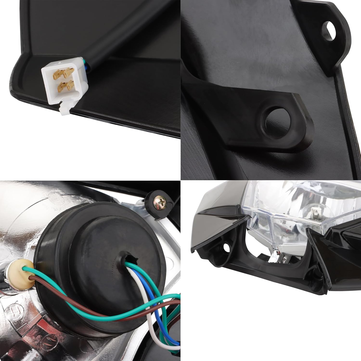 GOOFIT Black 12V 35W Motorcycle Halogen Headlight Indicator Fairing Lampshade for Dirt Bike Motor Pocket Bike