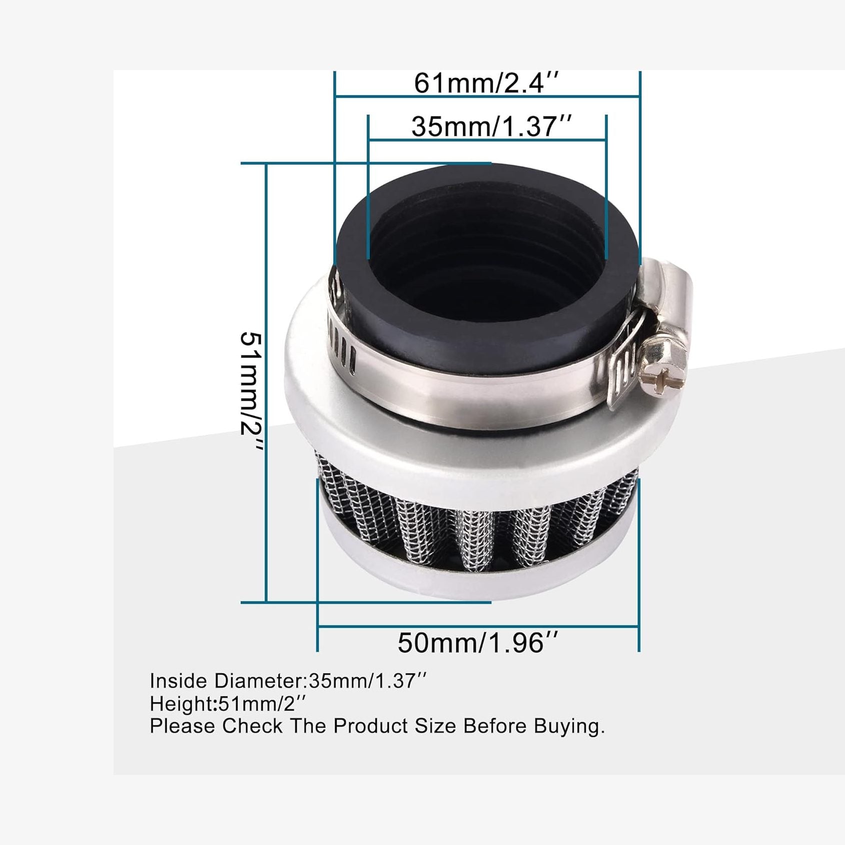 GOOFIT 35mm Air Filter Replacement for Chinese Made 50cc 70cc 90cc 110cc 125cc Kids Taotao ATV Go-Kart Dirt Bike Pocket Bike