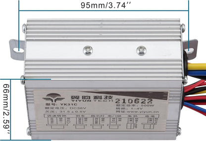 36V 500W DC Brushed Motor Speed Controller for Electric Scooter, E-Bike & Tricycle